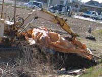 本郷にショベルカー