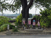 道路脇のお地蔵様たち。