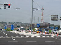 新しい右折レーンの工事