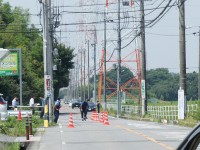 エコドームの前で事故