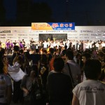にっしん夢まつりの踊り02、鳴子踊り、夜の舞台